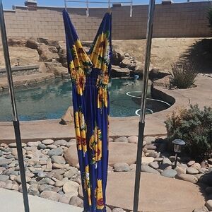 Floral Maxi Dress with Sunflower Print